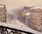 Gustave Caillebotte Boulevard Haussmann, effet de neige Sweden oil painting artist